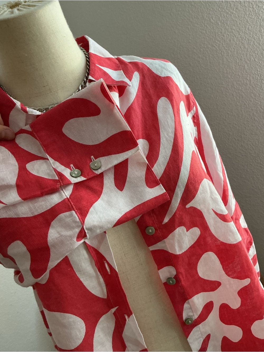 Chico's Linen  Abstract Button-Front Top - Picture 5 of 8